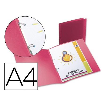 Carpeta liderpapel 2 anillas redondas mini 15 mm 49070 polipropileno din a4 rojo translucido