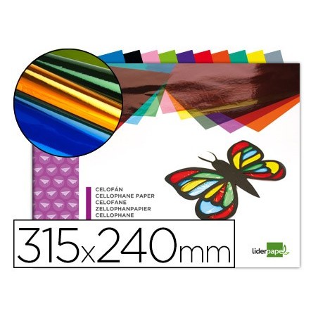 Bloc trabajos manuales liderpapel celofan 240x315mm 10 hojas colores surtidos