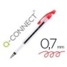 Boligrafo q-connect delta rojo sujecion de caucho con capuchon