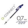 Boligrafo q-connect delta azul sujecion de caucho con capuchon