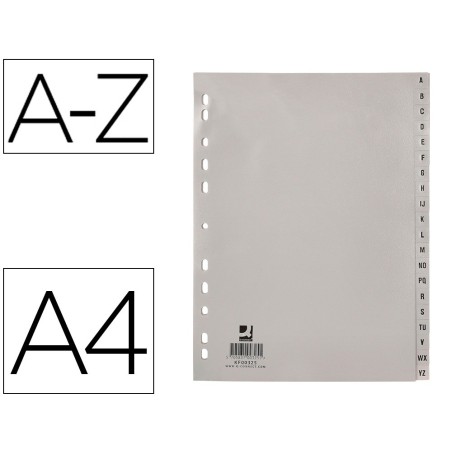 Separador alfabetico q-connect plastico a-z din a4 multitaladro