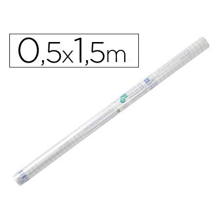 Rollo plastico adhesivo liderpapel 0,50x1,50 mt 80 micras forralibros removible