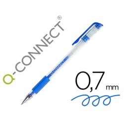 Boligrafo q-connect tinta gel azul 0,7 mm sujecion de caucho