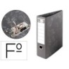 Archivador de palanca liderpapel folio carton forrado sin rado lomo 80mm negro compresor metalico