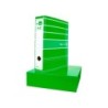 Archivador de palanca liderpapel a4 filing system forrado sin rado lomo 80mm verde con caja y compresor metalico