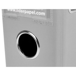 Archivador de palanca liderpapel a4 documenta forrado pvc con rado lomo 75mm gris compresor metalico