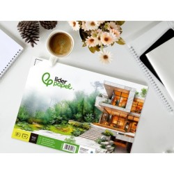 Bloc dibujo liderpapel lineal encolado 230x325mm 20 hojas 130 gr/m2 con recuadro