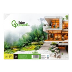 Bloc dibujo liderpapel lineal encolado 230x325mm 20 hojas 130 gr/m2 con recuadro