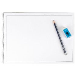 Bloc dibujo liderpapel escolar espiral 230x325mm 20 hojas 90 gr/m2 con recuadro