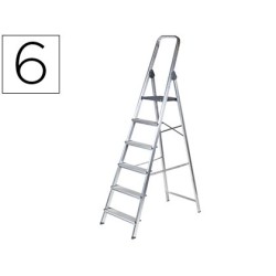Escalera q-connect de aluminio 6peldaños 1203x510x1895 mm peso maximo 150 kg en-131