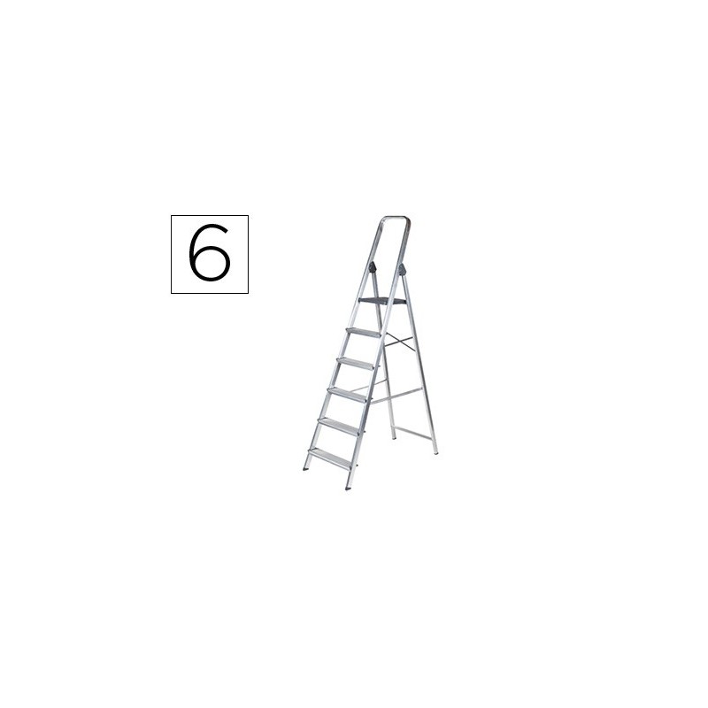 Escalera q-connect de aluminio 6peldaños 1203x510x1895 mm peso maximo 150 kg en-131