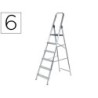 Escalera q-connect de aluminio 6peldaños 1203x510x1895 mm peso maximo 150 kg en-131