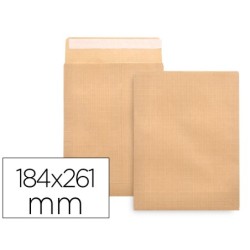 Sobre liderpapel bolsa n.6 kraft cuarto prolongado 184x261mm tira de silicona caja de 250 unidades