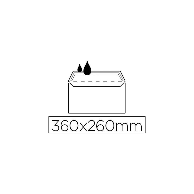 Sobre liderpapel n.16 blanco folio especial 260x360mm silicona caja de 250 unidades solapa recta