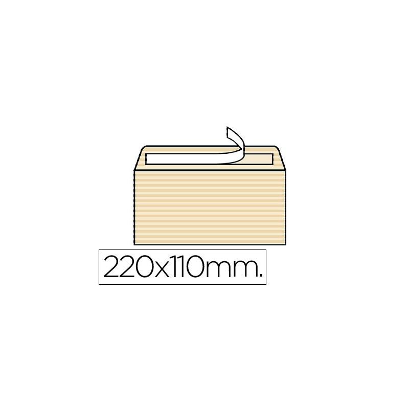 Sobre liderpapel verjurado ahuesado 120 gr tira silicona 110x220mm caja de 250 unidades