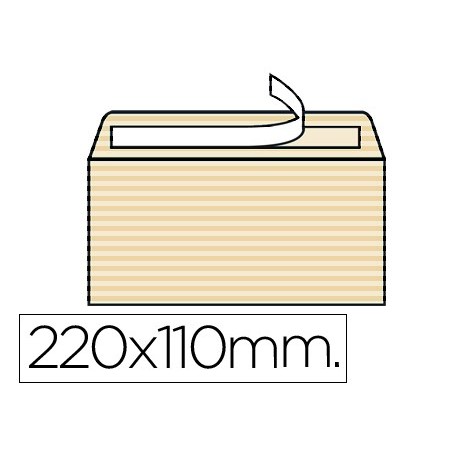 Sobre liderpapel verjurado ahuesado 120 gr tira silicona 110x220mm caja de 250 unidades