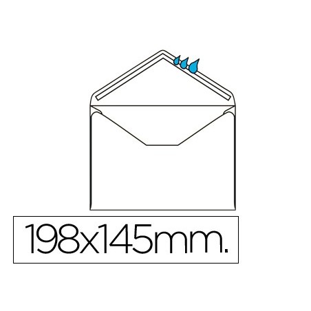 Sobre liderpapel n.10 blanco oficio prolongado 145x200mm engomado solapa de pico caja de 500 unidades