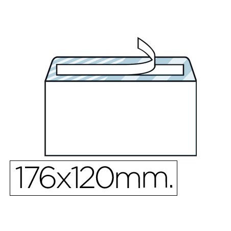 Sobre liderpapel n.9 blanco comercial normalizado 120x176mm tira de silicona caja de 500 unidades