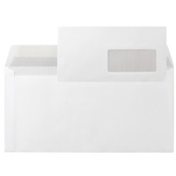 Sobre liderpapel n.3 blanco din americano ventana derecha 110x220mm tira de silicona system open caja de 500 unidad