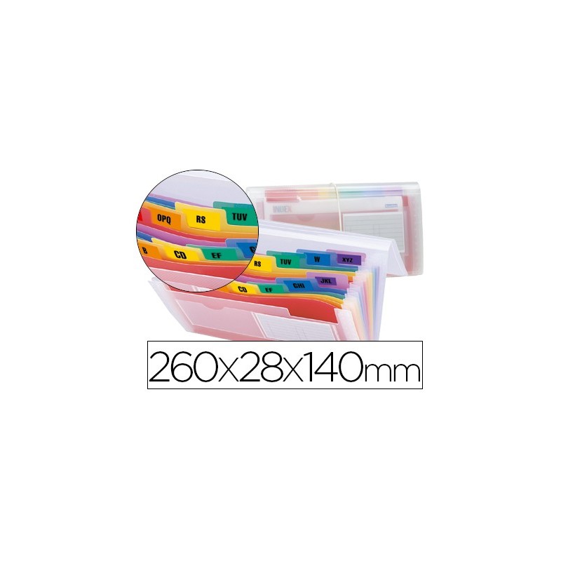 Carpeta liderpapel clasificador fuelle 43804 polipropileno para letras y cheques spectrafile 13 dpto