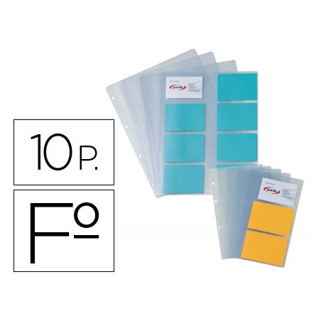 Recambio fundas pardo para tarjetero 175 bolsa de 10 hojas capacidad 16 tarjetas por hoja