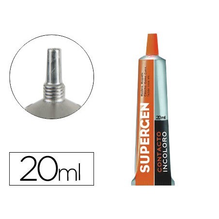 Pegamento supergen contacto incoloro 20 ml unidad