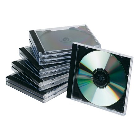 Caja de cd q-connect -con interior negro -pack de 10 unidades