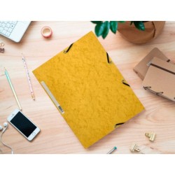 Carpeta q-connect gomas kf02166 carton simil-prespan solapas 320x243 mm amarilla