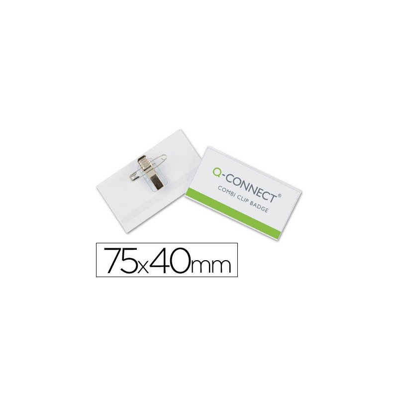 Identificador q-connect con pinza e imperdible kf01568 40x75 mm