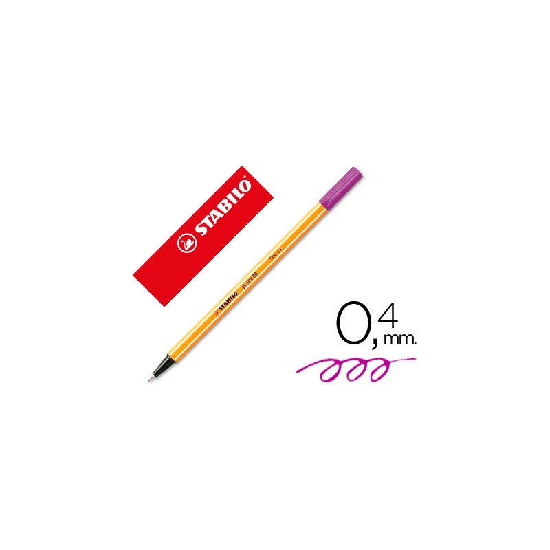 Rotulador stabilo punta de fib ra point 88 violeta punta fina 0,4mm