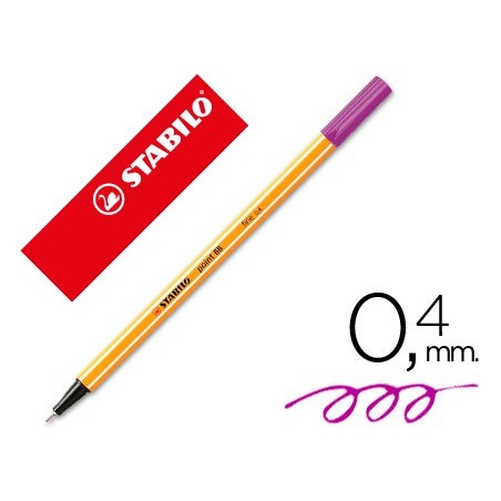 Rotulador stabilo punta de fib ra point 88 violeta punta fina 0,4mm