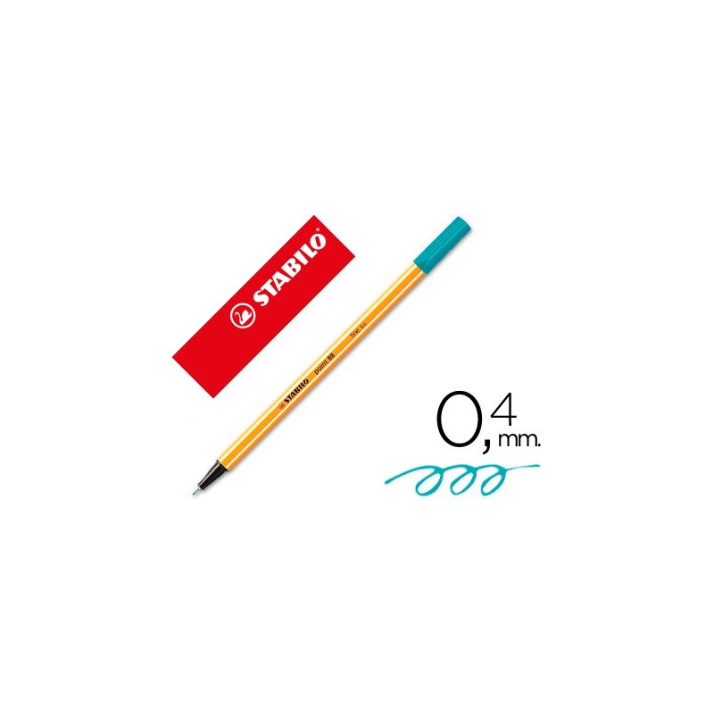 Rotulador stabilo punta de fib ra point 88 azul turquesa punta fina 0,4mm