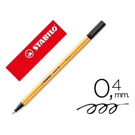Rotulador stabilo punta de fib ra point 88 negro punta fina 0,4mm