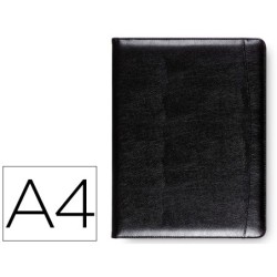 Carpeta portafolios q-connect sin cremallera sin asas con departamentos interiores colornegro 320x250 mm