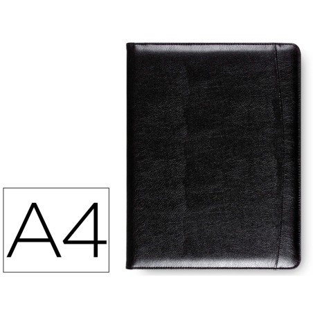 Carpeta portafolios q-connect sin cremallera sin asas con departamentos interiores colornegro 320x250 mm