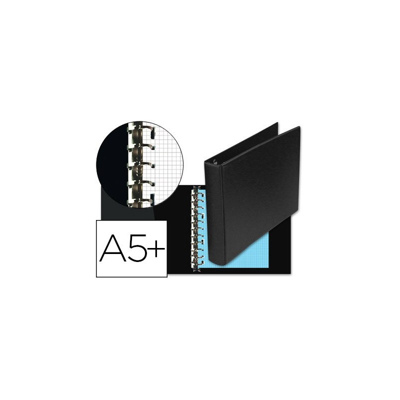 Carpeta multifin alfa 3002-m 11 anillas 25 mm plastico cuarto negro