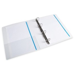 Carpeta canguro 4 anillas mixtas 40mm liderpapel a4 plastico blanca