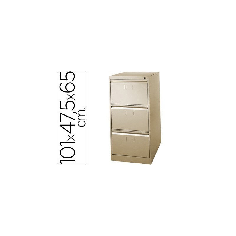 Fichero cajones de suelo metalico de 3 cajones 101 alto,65 prof. 47,5 ancho color beige n.34