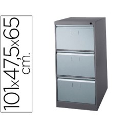 Fichero cajones de suelo metalico de 3 cajones 101 alto,65 prof. 47,5 ancho color gris n.1375