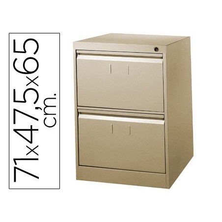 Fichero cajones de suelo metalico de 2 cajones 71cm alto,65cm prof,47,5 anchocolor beige n.34