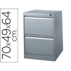Fichero cajones de suelo metalico de 2 cajones 70cm alto,64cm prof,49cm anchocolor gris n.1375