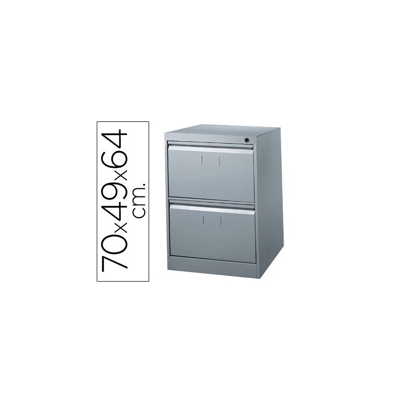 Fichero cajones de suelo metalico de 2 cajones 70cm alto,64cm prof,49cm anchocolor gris n.1375 Fichero cajones de suelo metalico de 2 cajones 70cm alto,64cm prof,49cm anchocolor gris n.1375