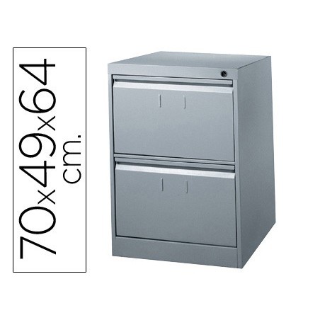 Fichero cajones de suelo metalico de 2 cajones 70cm alto,64cm prof,49cm anchocolor gris n.1375