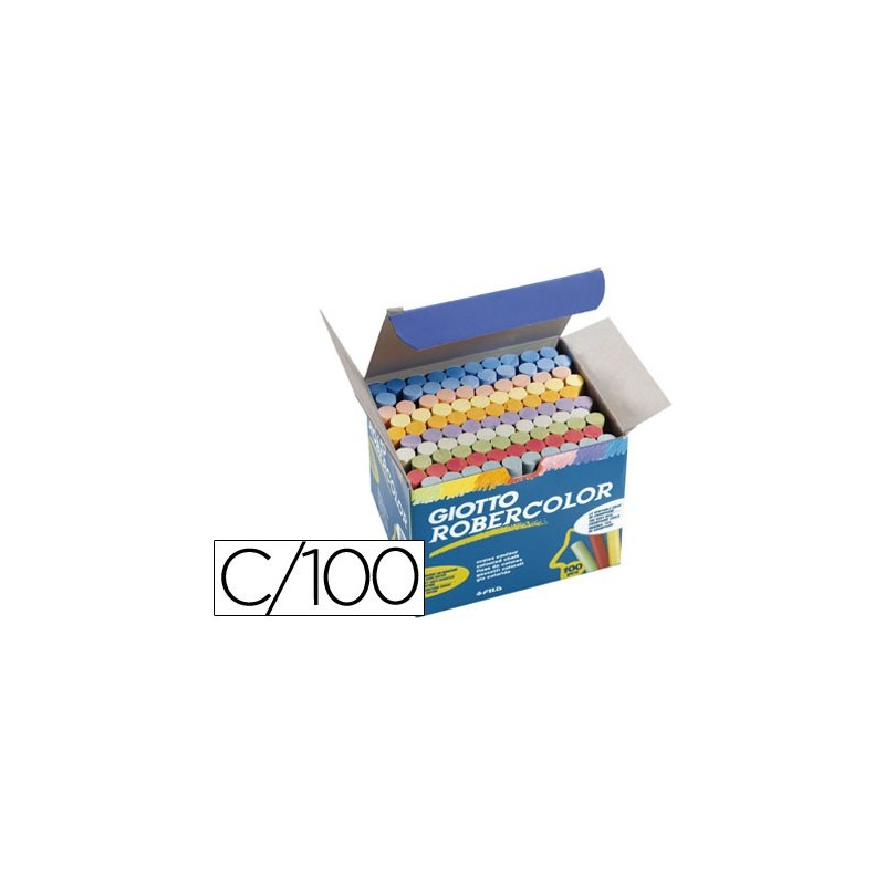 Tiza color antipolvo robercolor caja de 100 unidades colores surtidos