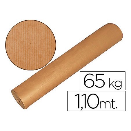 Papel kraft marron bobina 1,10 mt de altura 60/65 kg longitud 812 mt