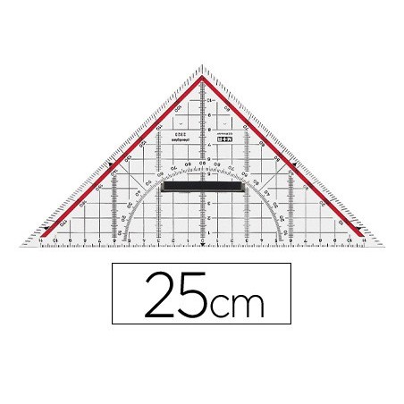 Escuadra mr geometria 25 cm plastico cristal