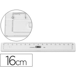 Regla mr 16 cm plastico transparente con bisel
