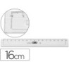 Regla mr 16 cm plastico transparente con bisel