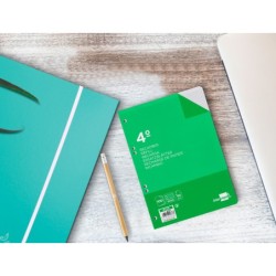 Recambio liderpapel cuarto 100 hojas 60g/m2 cuadro 4mm con margen 6 taladros