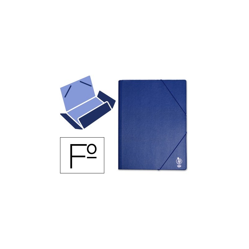 Carpeta liderpapel gomas folio solapas plastico azul